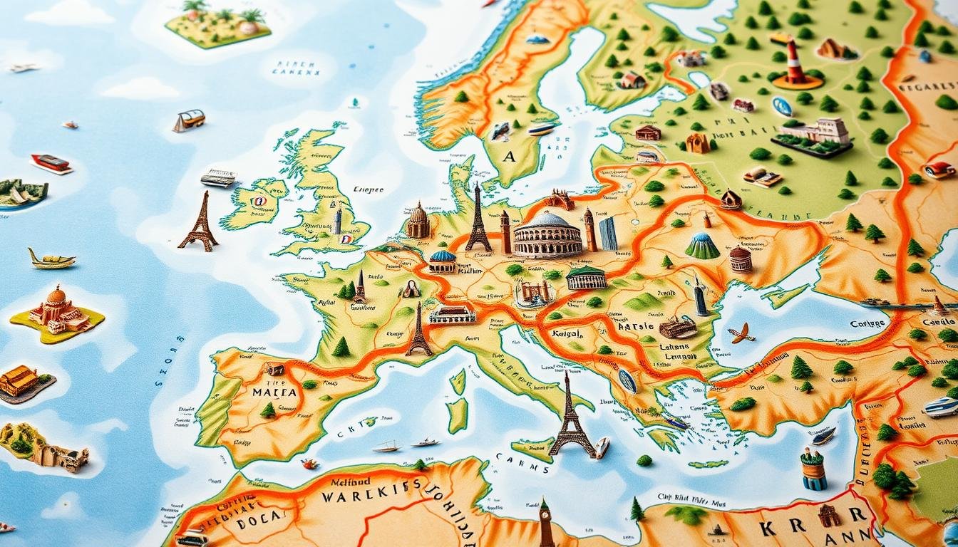 europe trip planning map